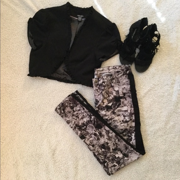 Vera Wang Pants - Decorative Pants With Black Vertical Stripes